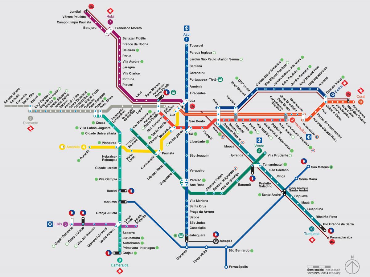 Mappa delle stazioni della metropolitana di San Paolo